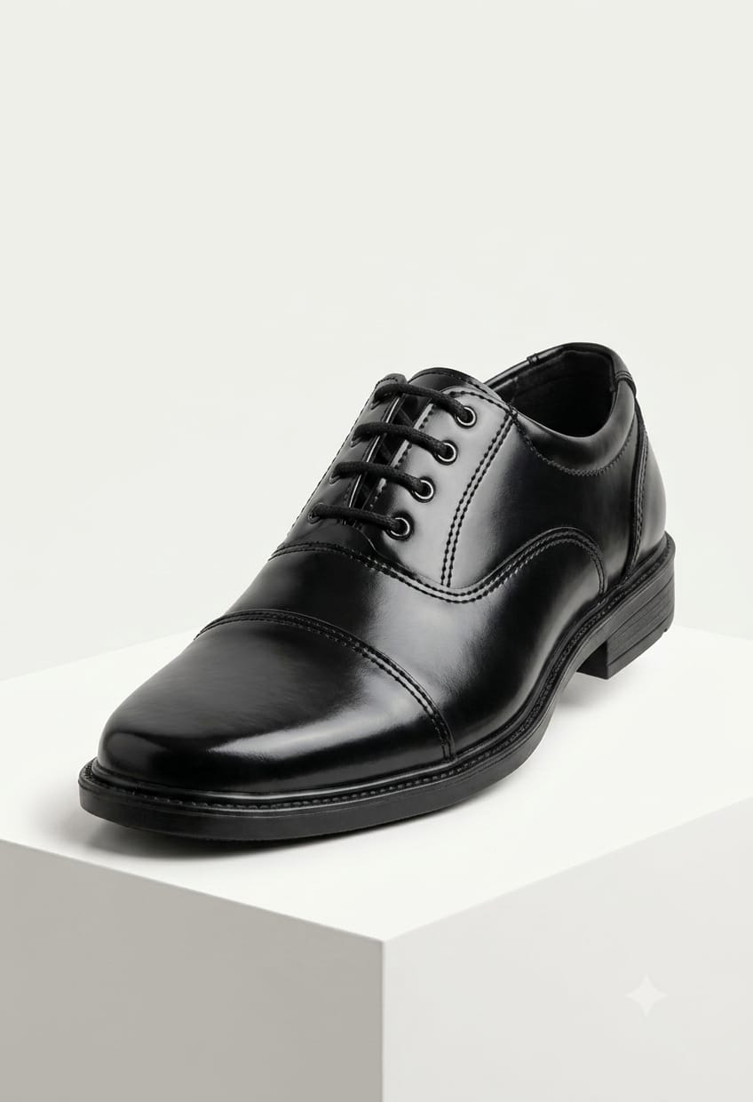 Men's Black Leather Oxford Formal Shoes