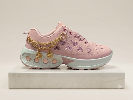Women's Embroidered Chain Sneakers