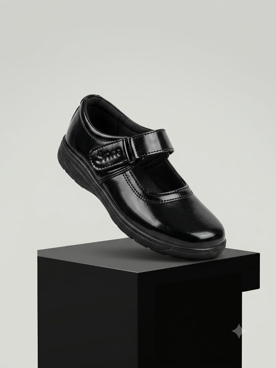 Black Velcro School Shoes