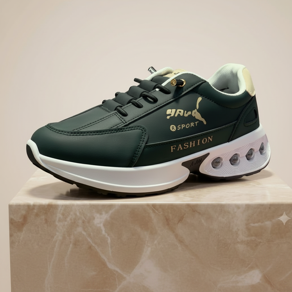 Dark Green R Sport Fashion Sneaker - Side View